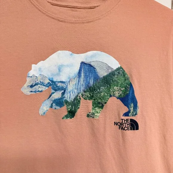 The North Face Women’s Bear Graphic T-Shirt Medium Dusty Rose EUC - Picture 2 of 10